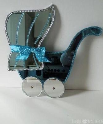 Панно зеркальное "Колясочка для новорожденного" - 2