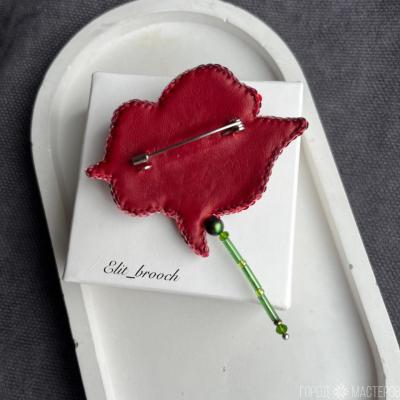 Брошь мак - 2