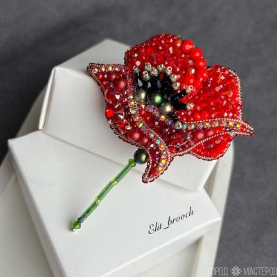 Брошь мак - 3