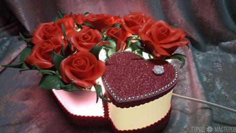 Шкатулка светильник. Цветы. Букет. Подарок - 5