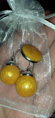 Серьги гвоздики и колечко, эпоксидная смола. - 2