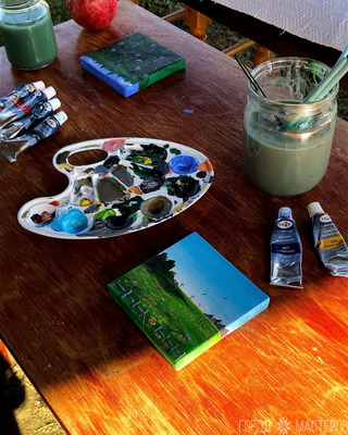 Авторский холст с мини мольбертом - 2