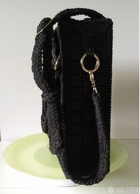 Сумочка под "Prada" на канве чёрная с красной подкладкой.(р-р смотрите описание ручной работы в - 5