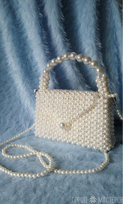 DIY - "Жемчужина"с ручкой из больших бусин (ссылка на видео в описаниии - 5