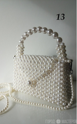 DIY - "Жемчужина"с ручкой из больших бусин (ссылка на видео в описаниии - 7