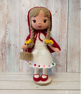 ВЯЗАНАЯ КУКЛА "КРАСНАЯ ШАПОЧКА" - 4