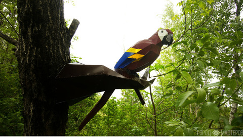 Полигональная фигура садовая "Попугай Ара" - 3