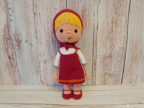 ВЯЗАНАЯ МАША ИЗ МУЛЬТСЕРИАЛА "МАША И МЕДВЕДЬ" 27 СМ. - 2