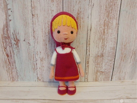 ВЯЗАНАЯ МАША ИЗ МУЛЬТСЕРИАЛА "МАША И МЕДВЕДЬ" 27 СМ. - 3