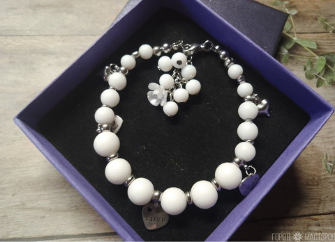 БРАСЛЕТ С БЕЛЫМ АГАТОМ - 2