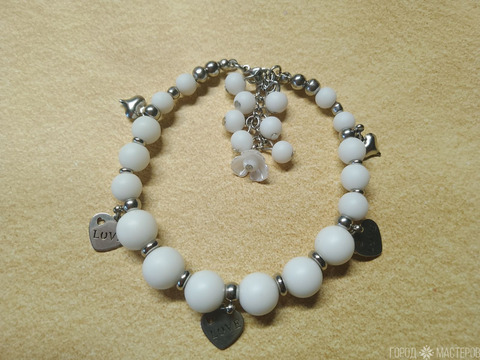 БРАСЛЕТ С БЕЛЫМ АГАТОМ - 3