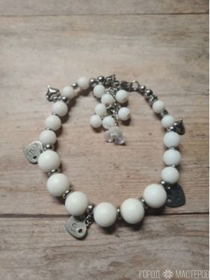 БРАСЛЕТ С БЕЛЫМ АГАТОМ - 7