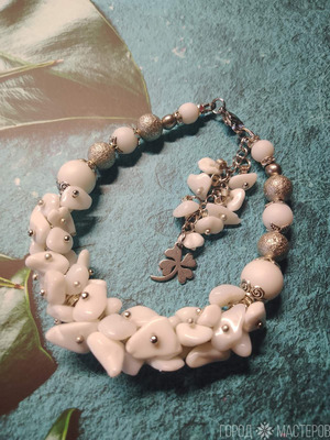 ШИКАРНЫЙ БРАСЛЕТ ИЗ БЕЛОГО АГАТА - 2