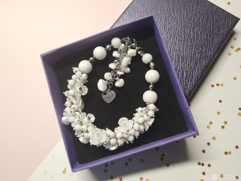 БРАСЛЕТ БЕЛОГО АГАТА - 9