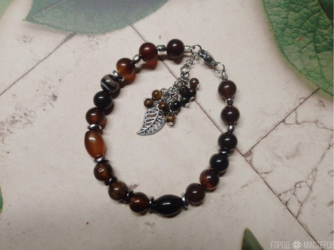 БРАСЛЕТ НАТУРАЛЬНЫМ ТИГРОВЫМ ГЛАЗОМ - 2