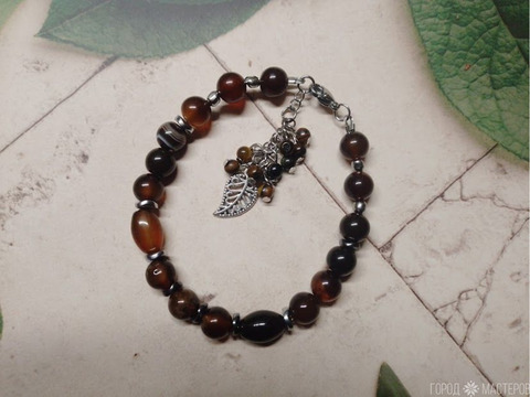 БРАСЛЕТ НАТУРАЛЬНЫМ ТИГРОВЫМ ГЛАЗОМ - 5