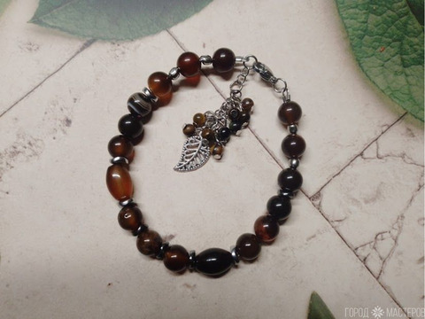 БРАСЛЕТ НАТУРАЛЬНЫМ ТИГРОВЫМ ГЛАЗОМ - 7