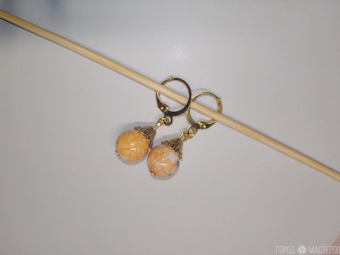 ШИКАРНЫЕ СЕРЬГИ С НАТУРАЛЬНЫМИ КАМНЯМИ РУЧНОЙ РАБОТЫ - 6