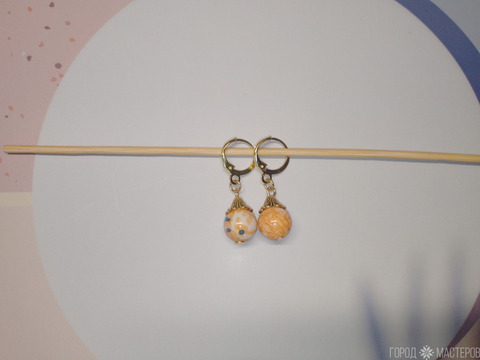 ШИКАРНЫЕ СЕРЬГИ С НАТУРАЛЬНЫМИ КАМНЯМИ РУЧНОЙ РАБОТЫ - 7