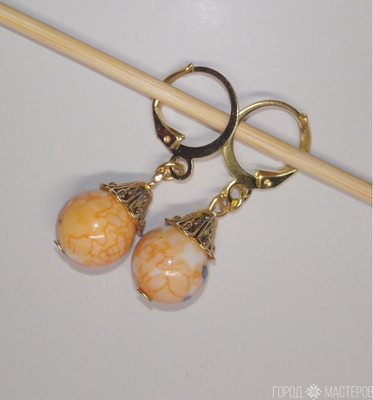 ШИКАРНЫЕ СЕРЬГИ С НАТУРАЛЬНЫМИ КАМНЯМИ РУЧНОЙ РАБОТЫ - 10