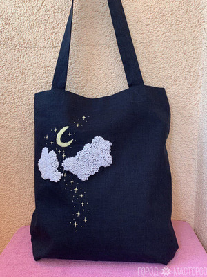 Сумка шоппер с ручной вышивкой - 8