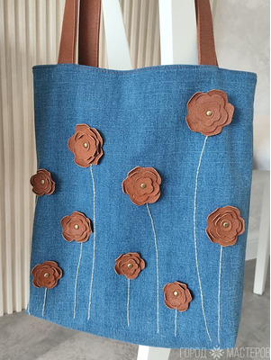 Сумка шоппер джинсовая - 3