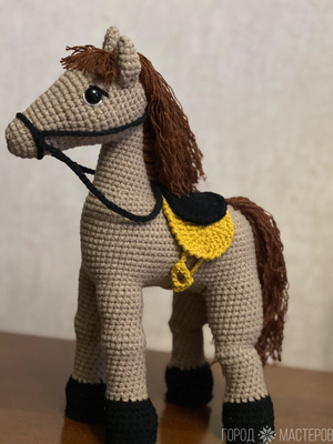 Лошадка из полухлопковой пряжи - 4