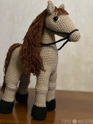Лошадка из полухлопковой пряжи - 5