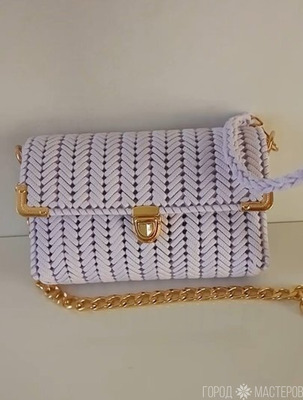 Сумочка на канве "Морозная сирень" с подкладкой - 2