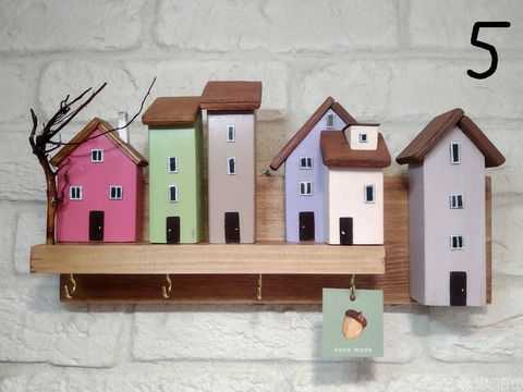 Ключница-домики " Осеннее настроение" - 4