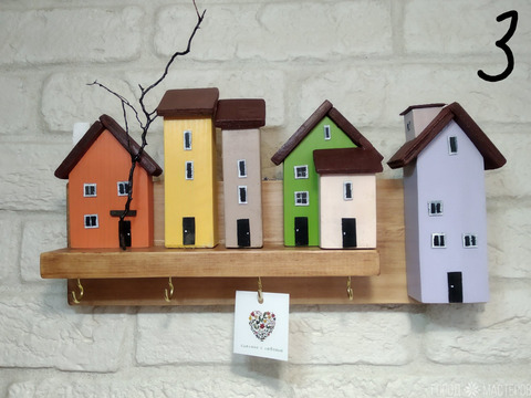 Ключница-домики " Осеннее настроение" - 5