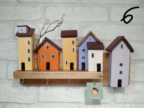 Ключница-домики " Осеннее настроение" - 6