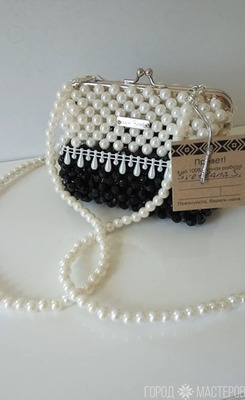 Сумочка из бусин на фермуаре. С подкладкой (Видео в описании - 2