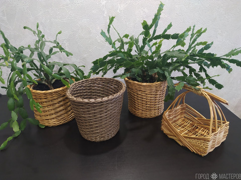 Кашпо из бумажной лозы - 2