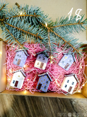 Домики на елку ручной работы