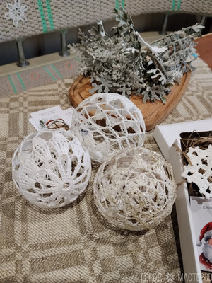 Новогодние ажурные шары и снежинки - 2