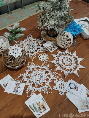 Новогодние ажурные шары и снежинки - 4