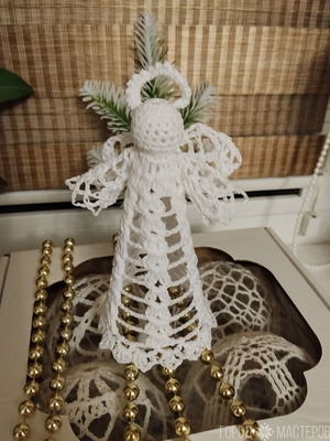 Ангел Рождественский крючком