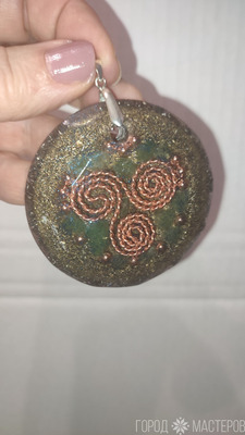 кулон - оргонит с натуральными камнями - 5