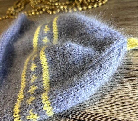 "Шапка с пипкой" из ангоры унисекс - 2