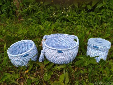 Комплект интерьерных корзин ручной работы - 2