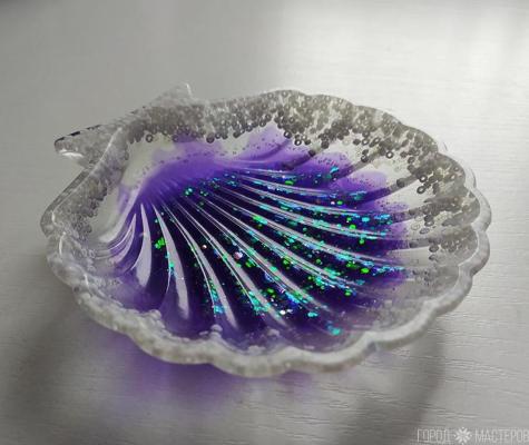 Блюдце "ракушка" из эпоксидной смолы - 2
