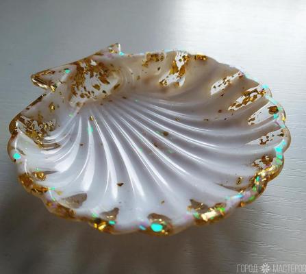 Блюдце "ракушка" из эпоксидной смолы - 2