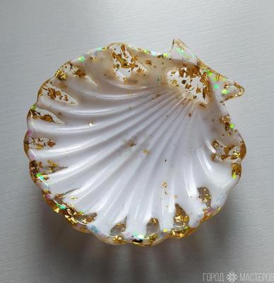 Блюдце "ракушка" из эпоксидной смолы - 4