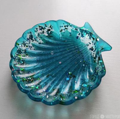 Блюдце "ракушка" из эпоксидной смолы - 4