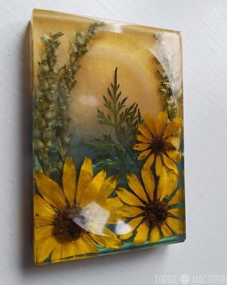 Мыльница из эпоксидной смолы с цветами - 3