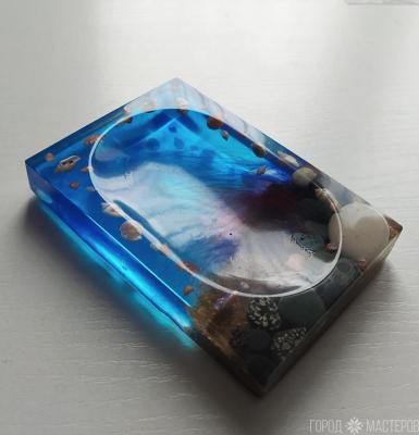 Мыльница "море" из эпоксидной смолы. - 2