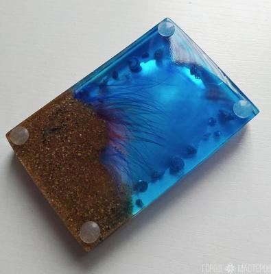 Мыльница "море" из эпоксидной смолы. - 3