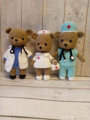 Вязаные мишки медработники.Врач,медсестра,медбрат. - 4