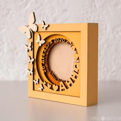 Деревянная многоуровневая фоторамка-метрика - 3